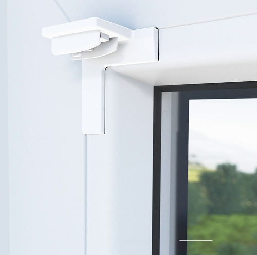 Plissee Klebeplatten mit  Spannschuh direkt auf der Glasleiste am Fensterrahmen montieren - (4 Stück) - ps QUICKFIX (z)