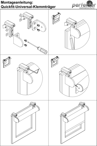 ps QUICKFIX-Plus UNIVERSAL-Klemmträger inkl. Dichtungspad (2 Stück) für Rollos, Kassettenrollos, und Jalousien (z)