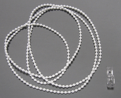 Rollokette - Endloskette (weiß) 4,5*6 mm - verschweißt - Längen: 50-300 cm - mit Kettenspanner - Ersatzkette für Rollo (z)