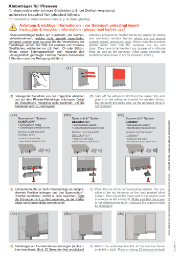 Stick & Fix Front - Klebeplatten für Plissees bei schmalen oder abgerundeten Glasleisten - Montage ohne Bohren - (4 Stück) (z)