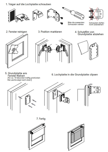 Universal-Klebeplatten für Rollos und Jalousien zum Kleben auf dem Rahmen - (2 Stück) - Klebeträger für eine Montage ohne zu Bohren - ps QUICKFIX (z)